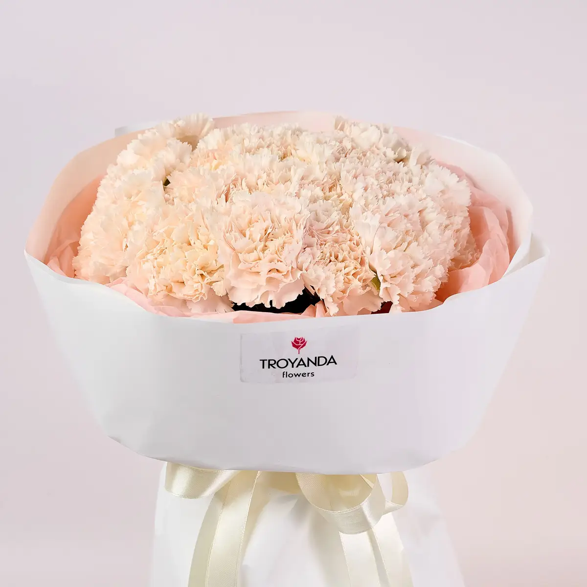 Букет 25 Бежевих Гвоздик купити недорого в Україні, фото 2