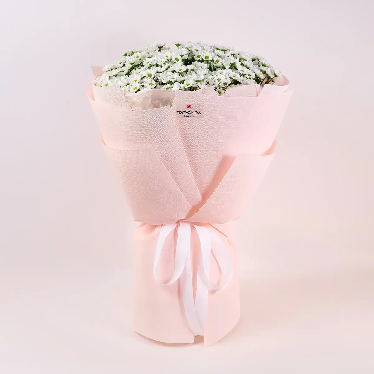 Букет 25 Білих Хризантем Сантіні купити