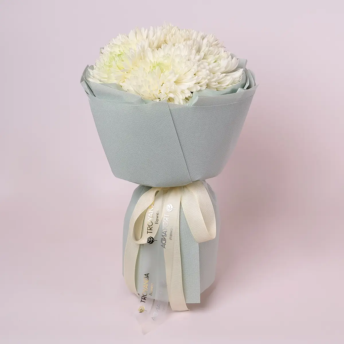 Букет 5 Однобутонних Білих Хризантем купити