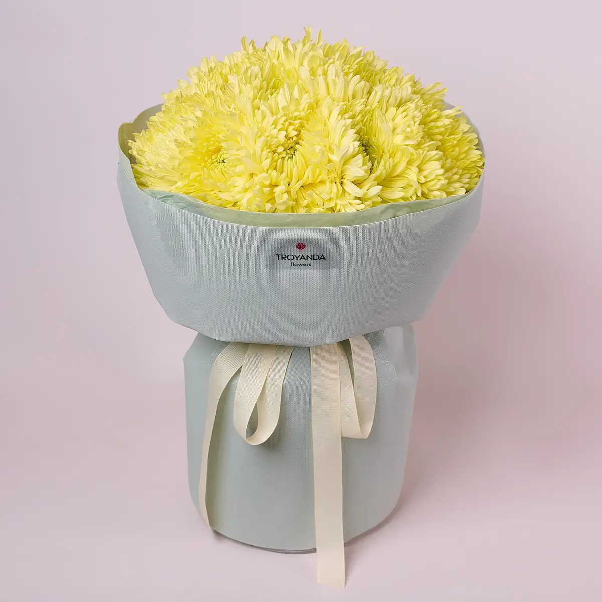 Букет 15 Однобутонних Жовтих Хризантем купити