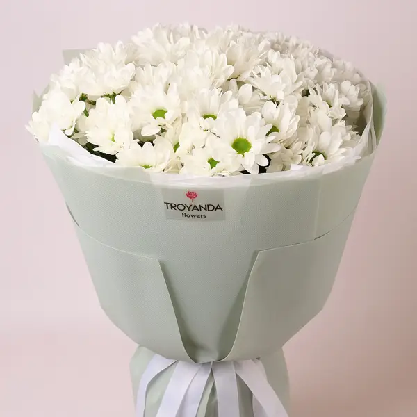 Букет 11 Білих Хризантем Ромашка купити