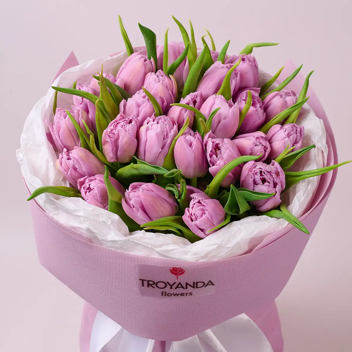 Букет 25 Лавандових піоновидних Тюльпанів купити недорого в Україні, фото 2
