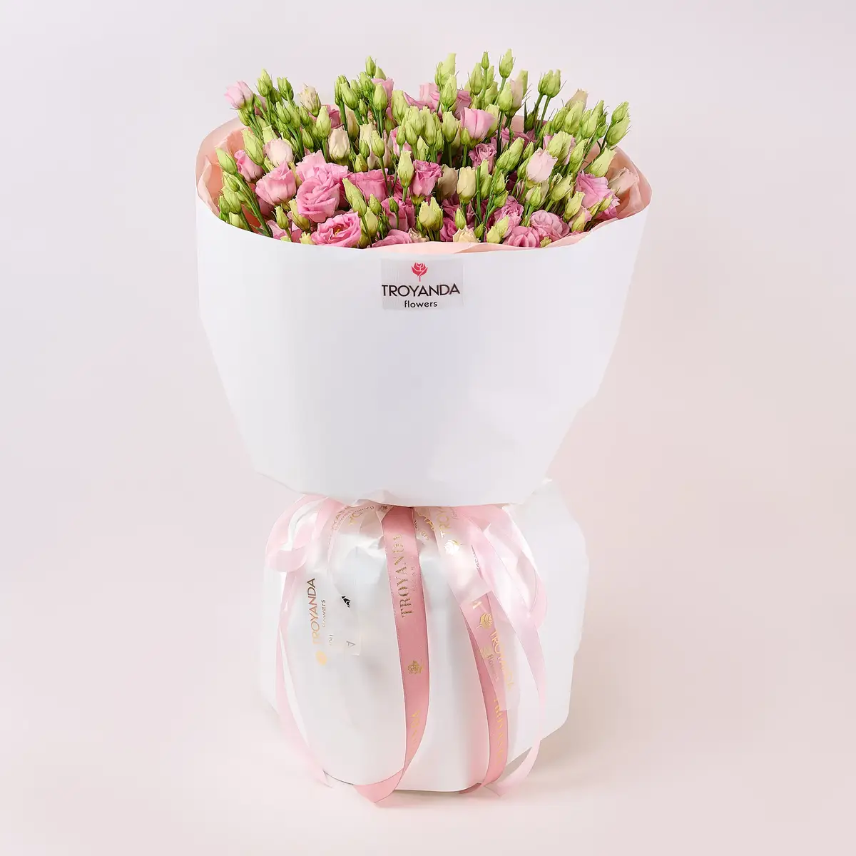 Букет 15 розовых эустом купить