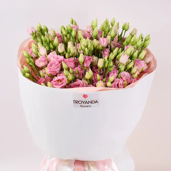 Букет 15 розовых эустом купить