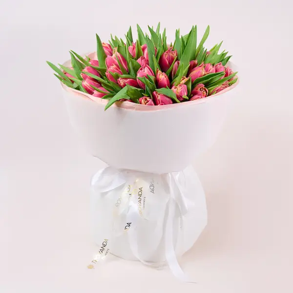 Букет 51 Розовый пионовидный тюльпан купить