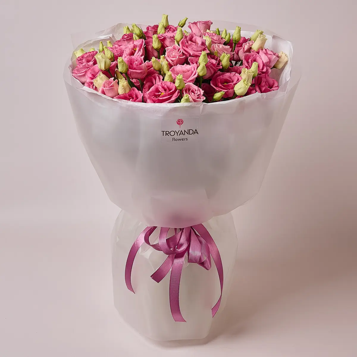 Букет 19 розовых эустом купить