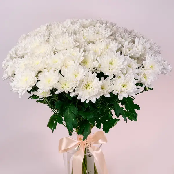 Букет 25 Белых Хризантем. купить