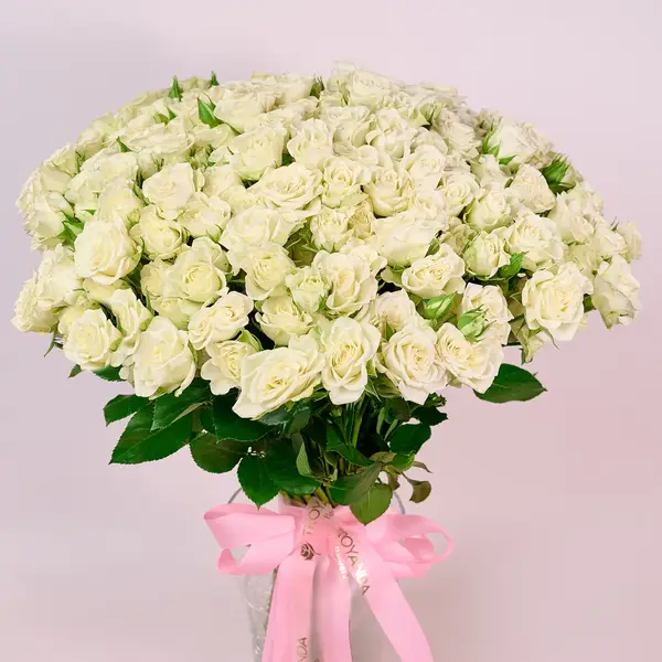 Букет 65 Троянд спрей Сновфлейк купити