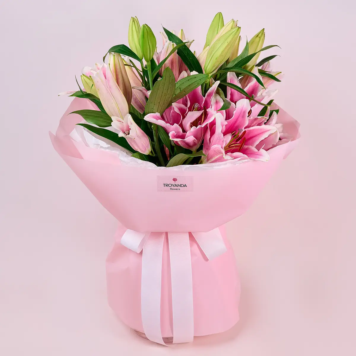 Букет 9 Рожевих Лілій купити