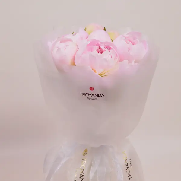 Букет 7 Рожевих Півоній Енжел Чікс купити