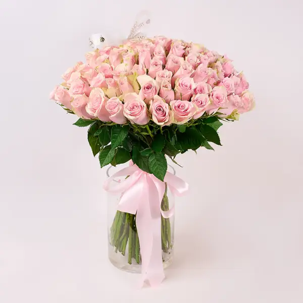 Букет 101 Троянда Пінк Атена купити