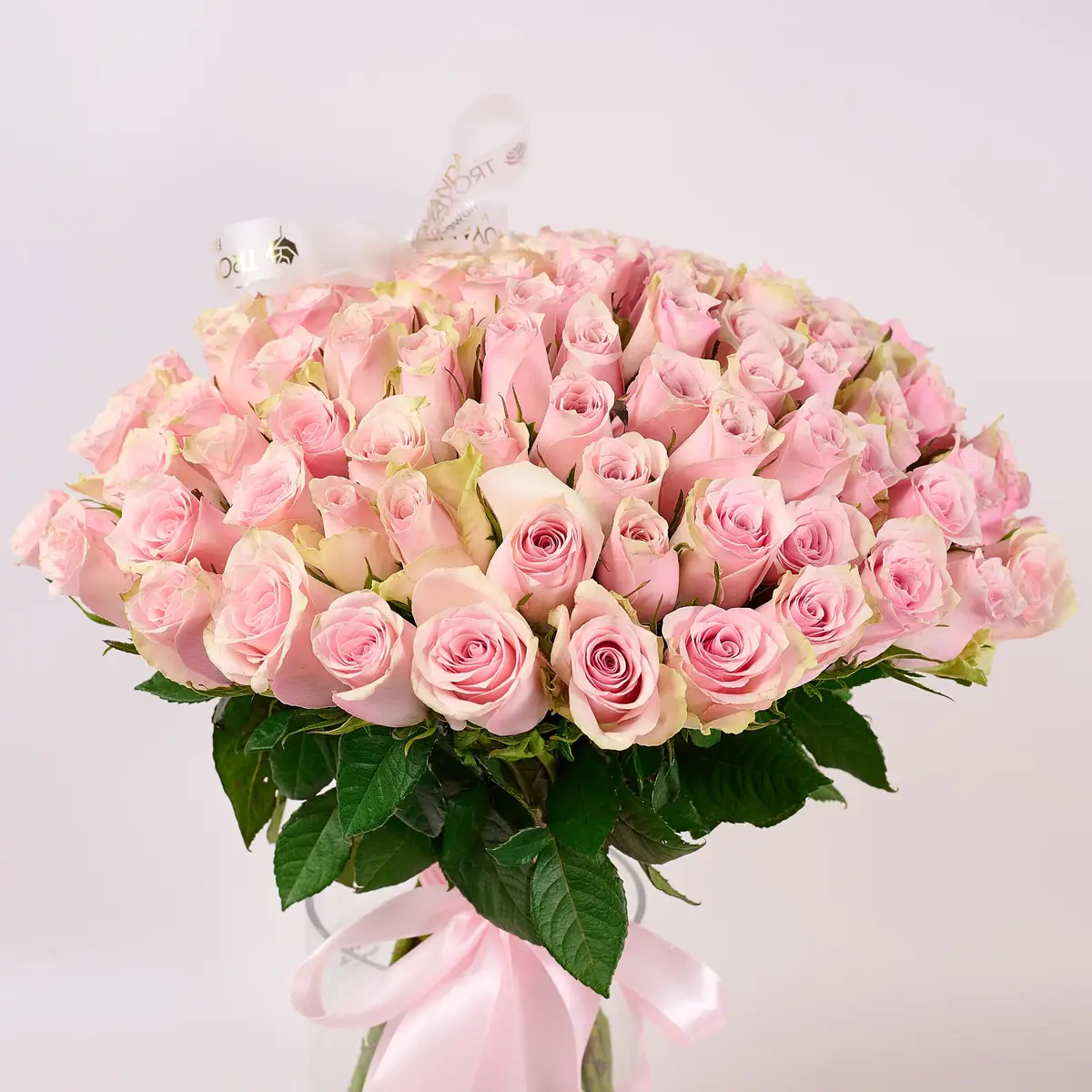 Букет 101 Троянда Пінк Атена купити недорого в Україні, фото 2