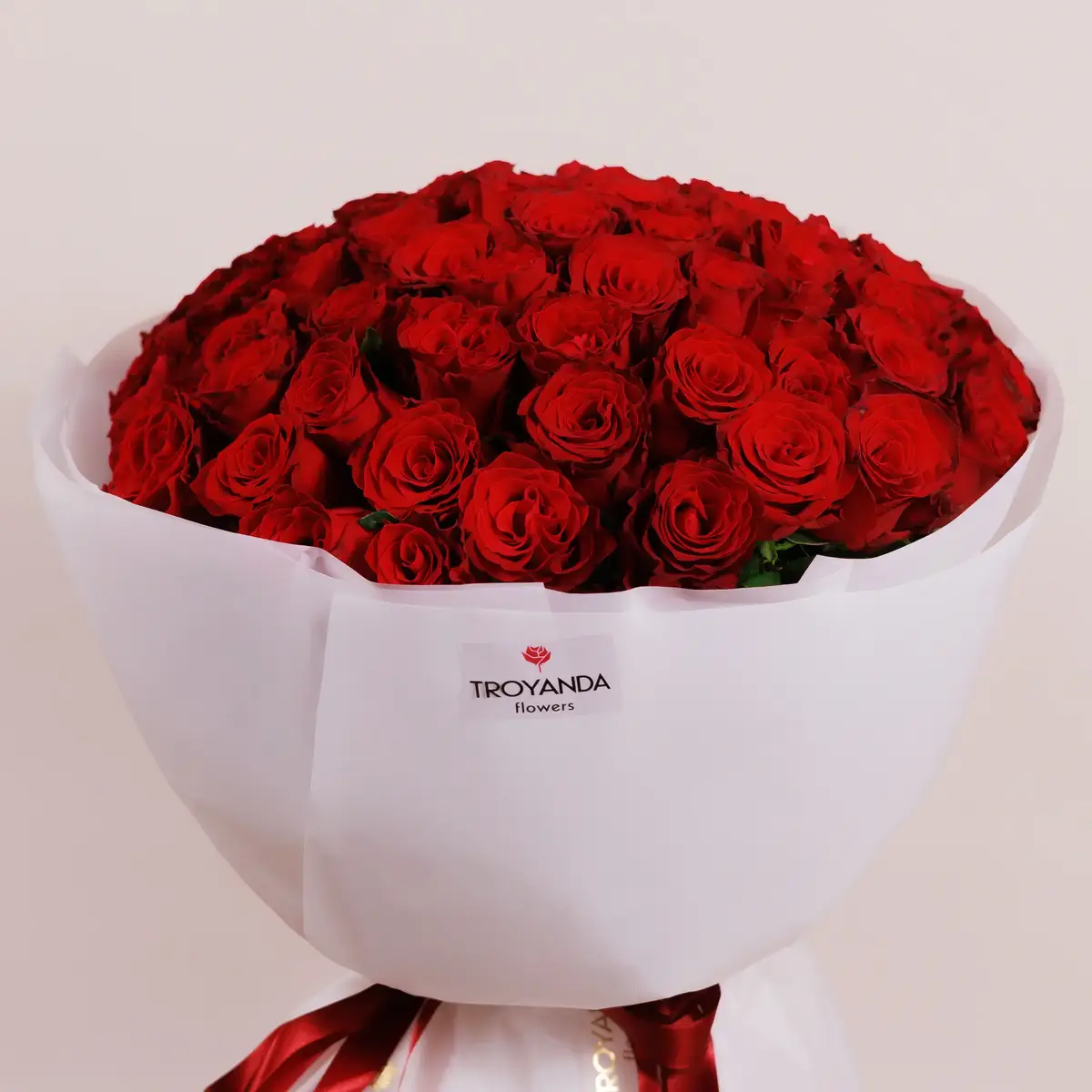 Букет 65 Троянд червоних Родос купити недорого в Україні, фото 2