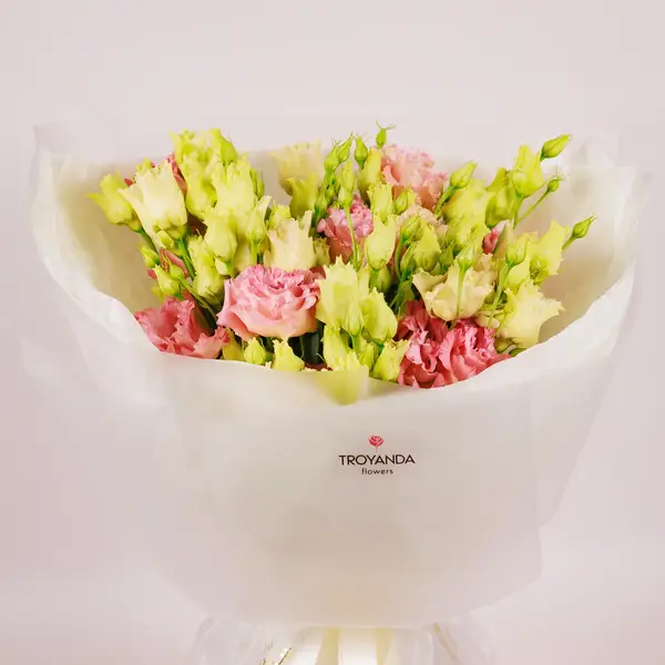 Букет 11 Персиковых еустом купить