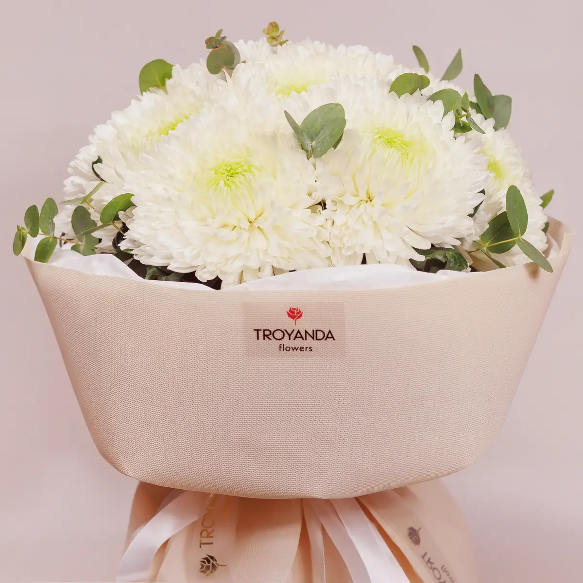 Букет 11 Однобутонных Белых Хризантем. купить недорого в Украине, фото 2