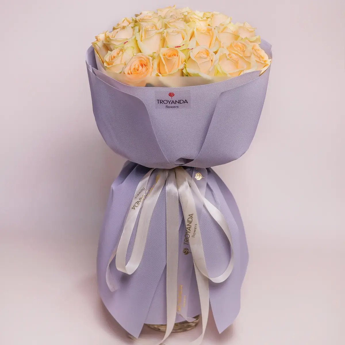 Букет 25 Роз Пич Аваланч купить