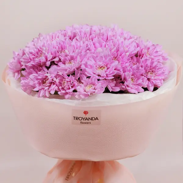 Букет 15 Рожевих Хризантем купити