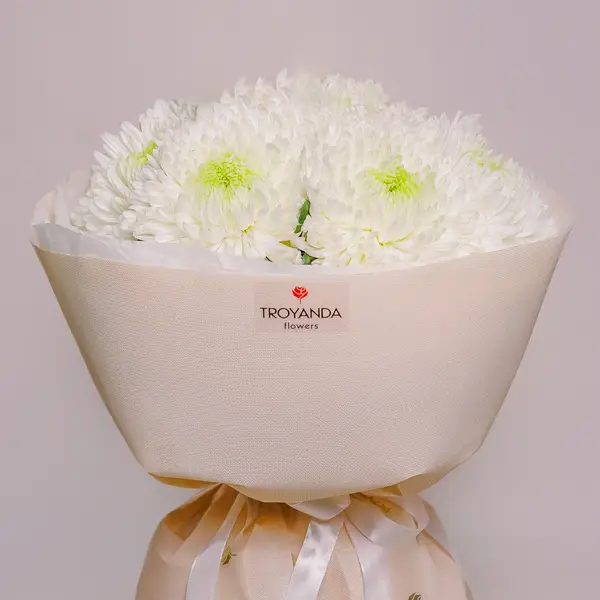 Букет 9 Однобутонних Білих Хризантем купити