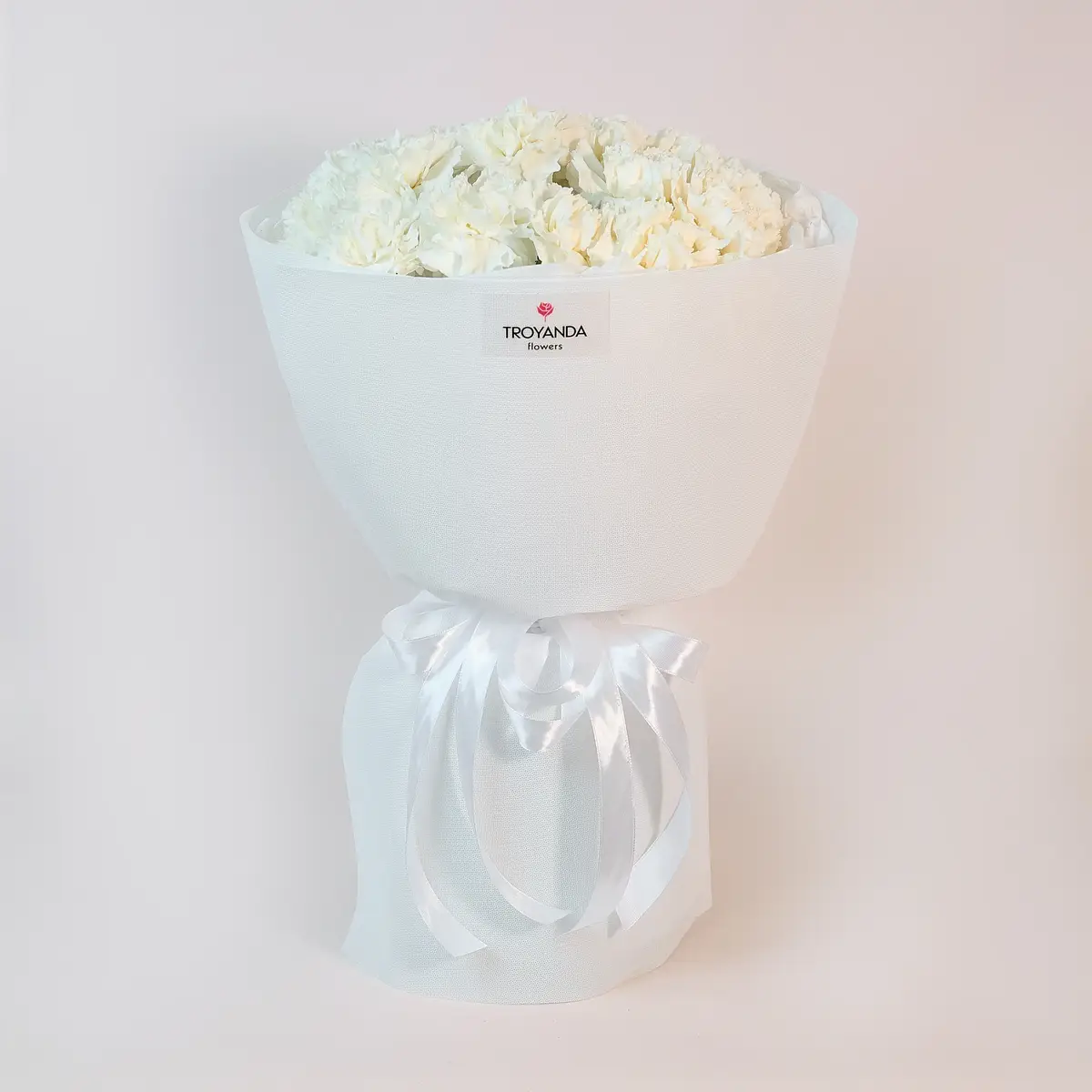 Букет из 15 белых гвоздик купить