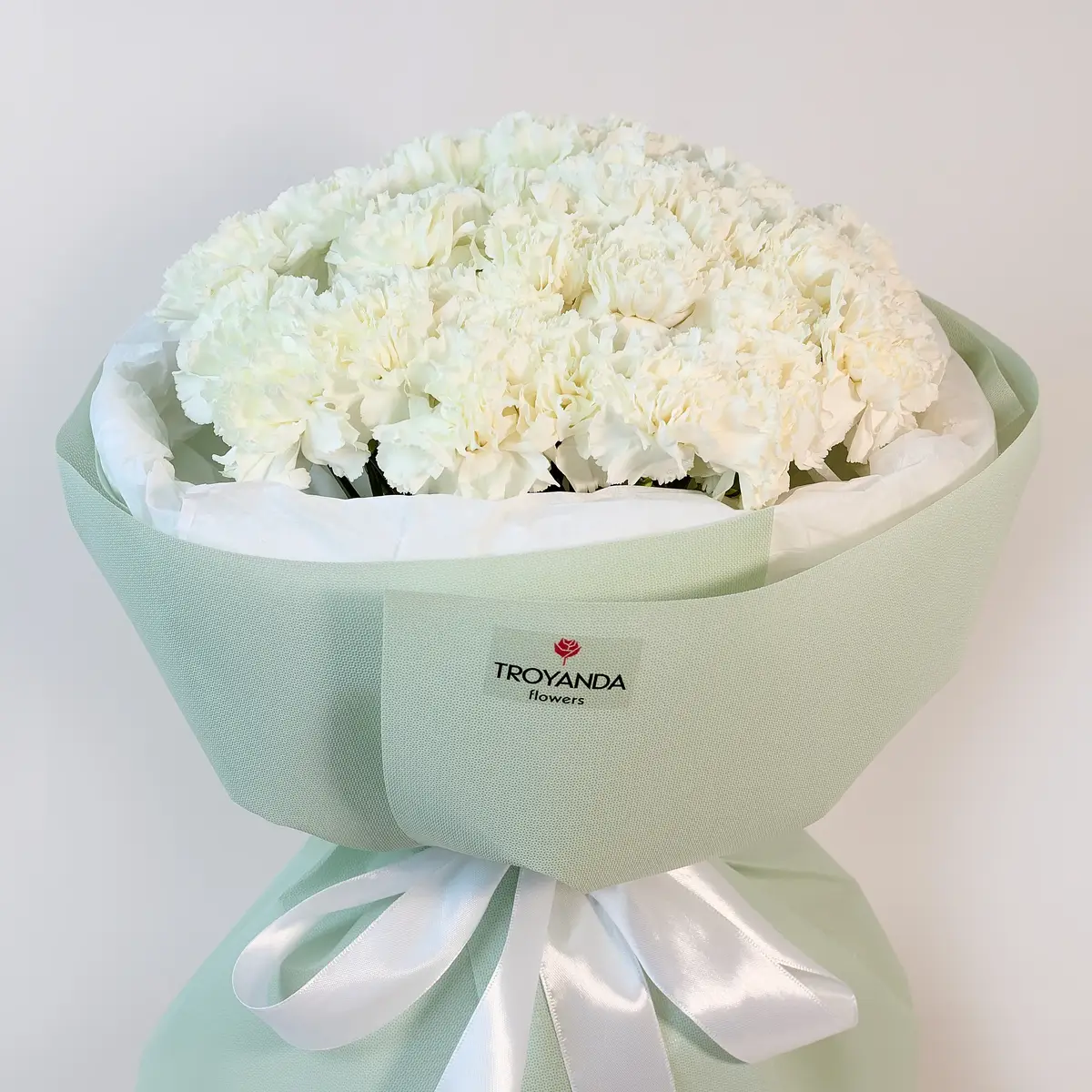 Букет из 25 белых гвоздик купить недорого в Украине, фото 2