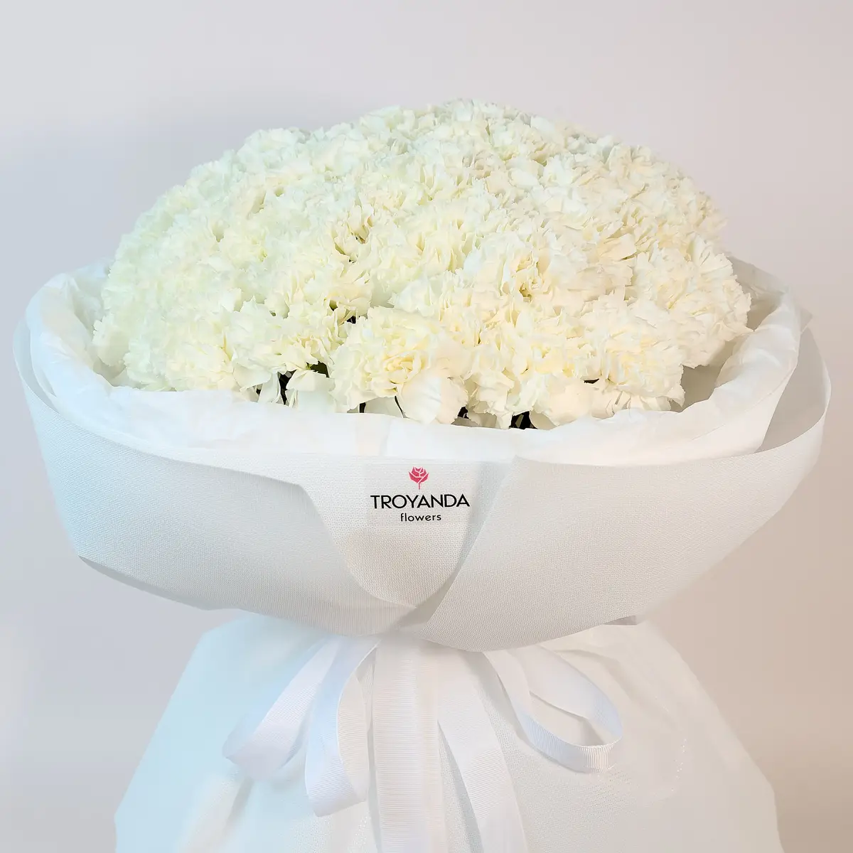 Букет 51 белая гвоздика купить недорого в Украине, фото 2