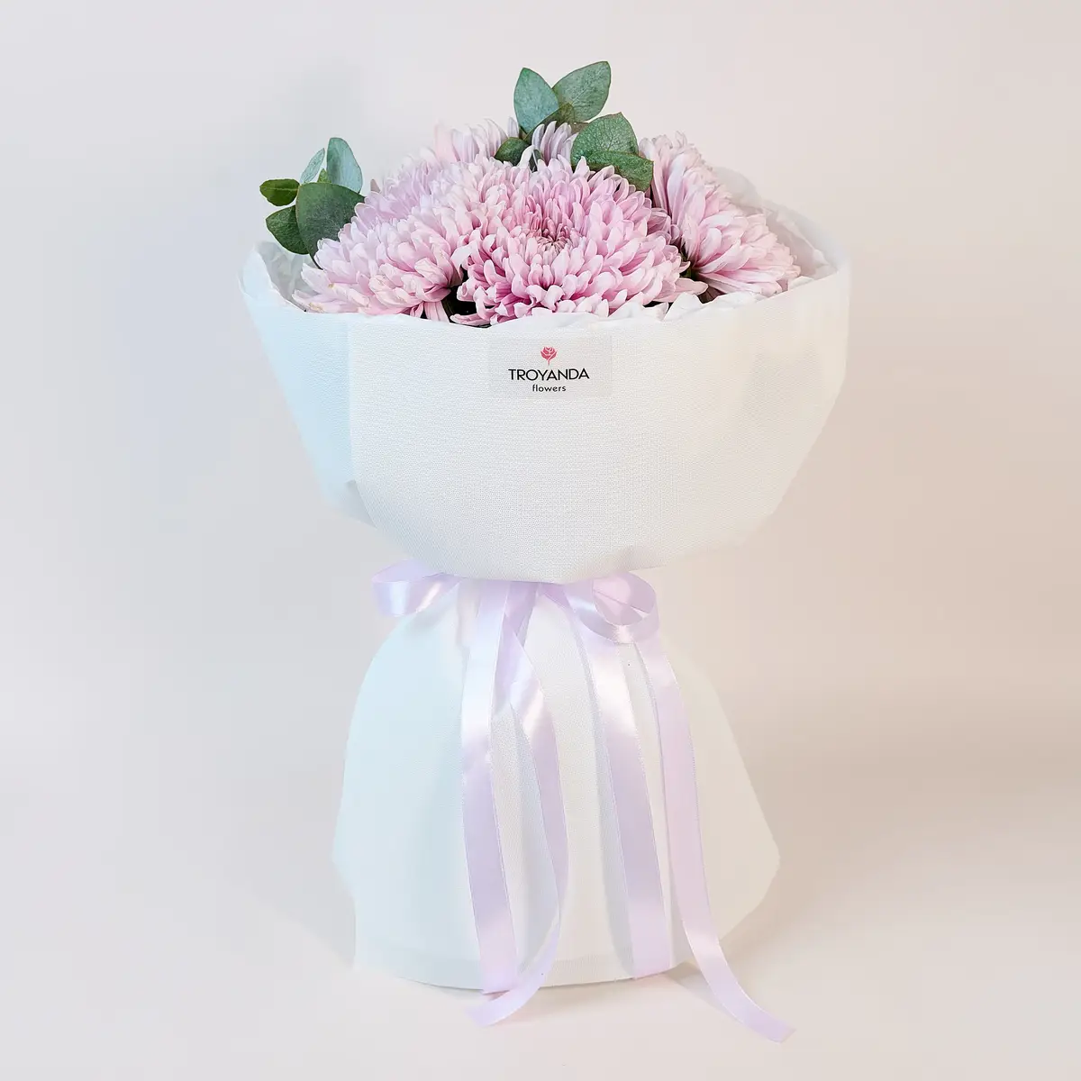 Букет из 5 однобутонов розовых хризантем купить