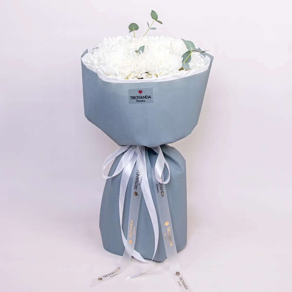 Букет 9 Однобутонних Білих Хризантем купити