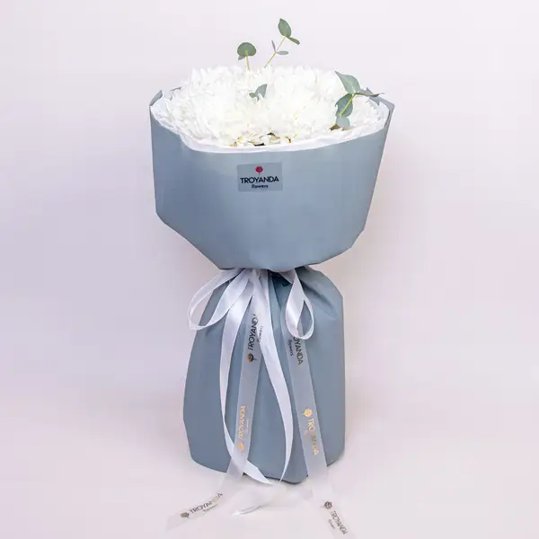 Букет 9 Однобутонних Білих Хризантем купити