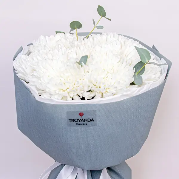 Букет 9 Однобутонних Білих Хризантем купити