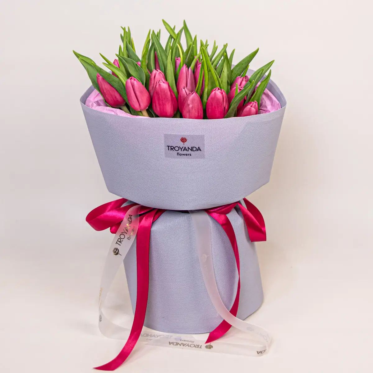 Букет 25 Рожевих Тюльпанів купити