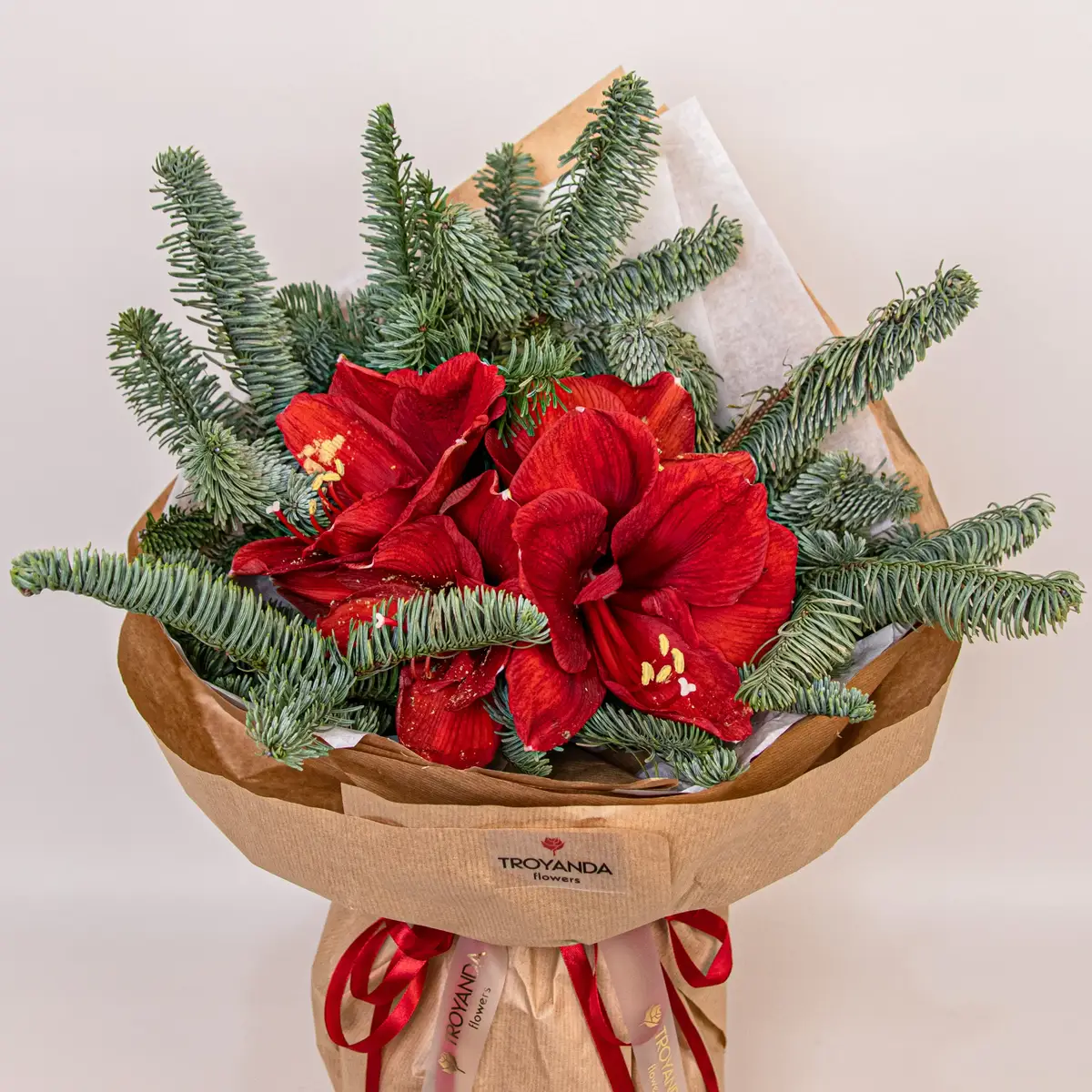 Рождественский букет с Нобилисом купить недорого в Украине, фото 2