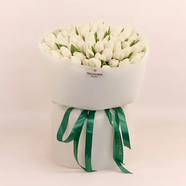 Букет 101 Білий Тюльпан купити