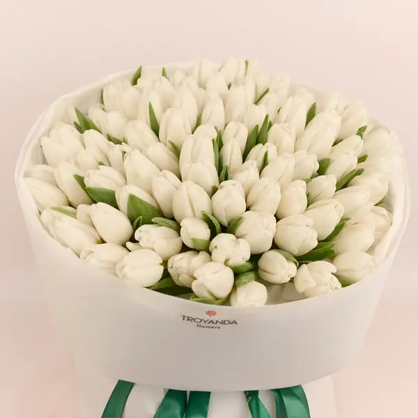 Букет 101 Білий Тюльпан купити