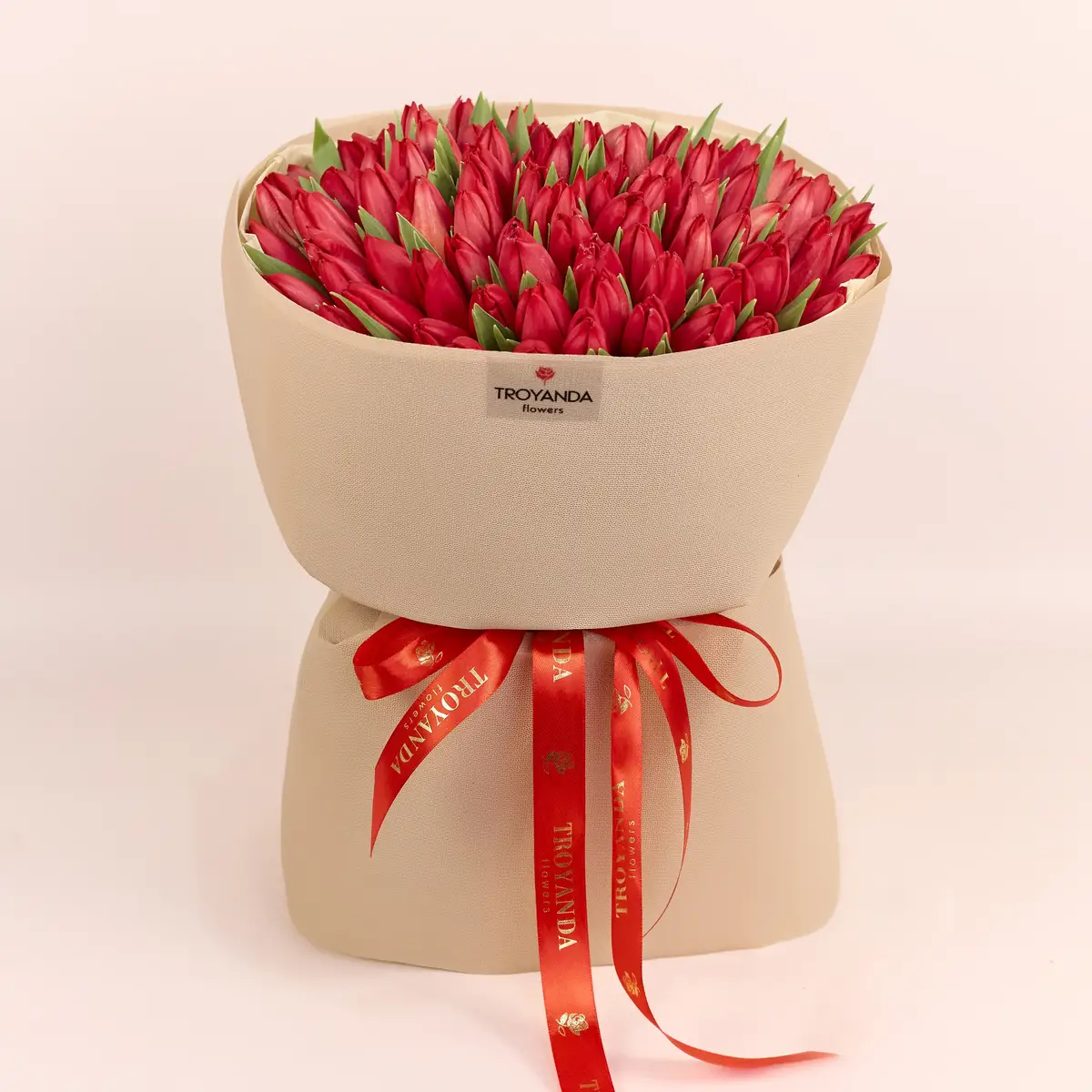 Букет 101 Червоний Тюльпан купити