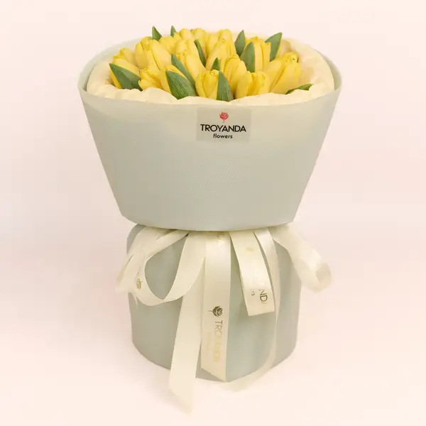 Букет 25 Жовтих Тюльпанів купити