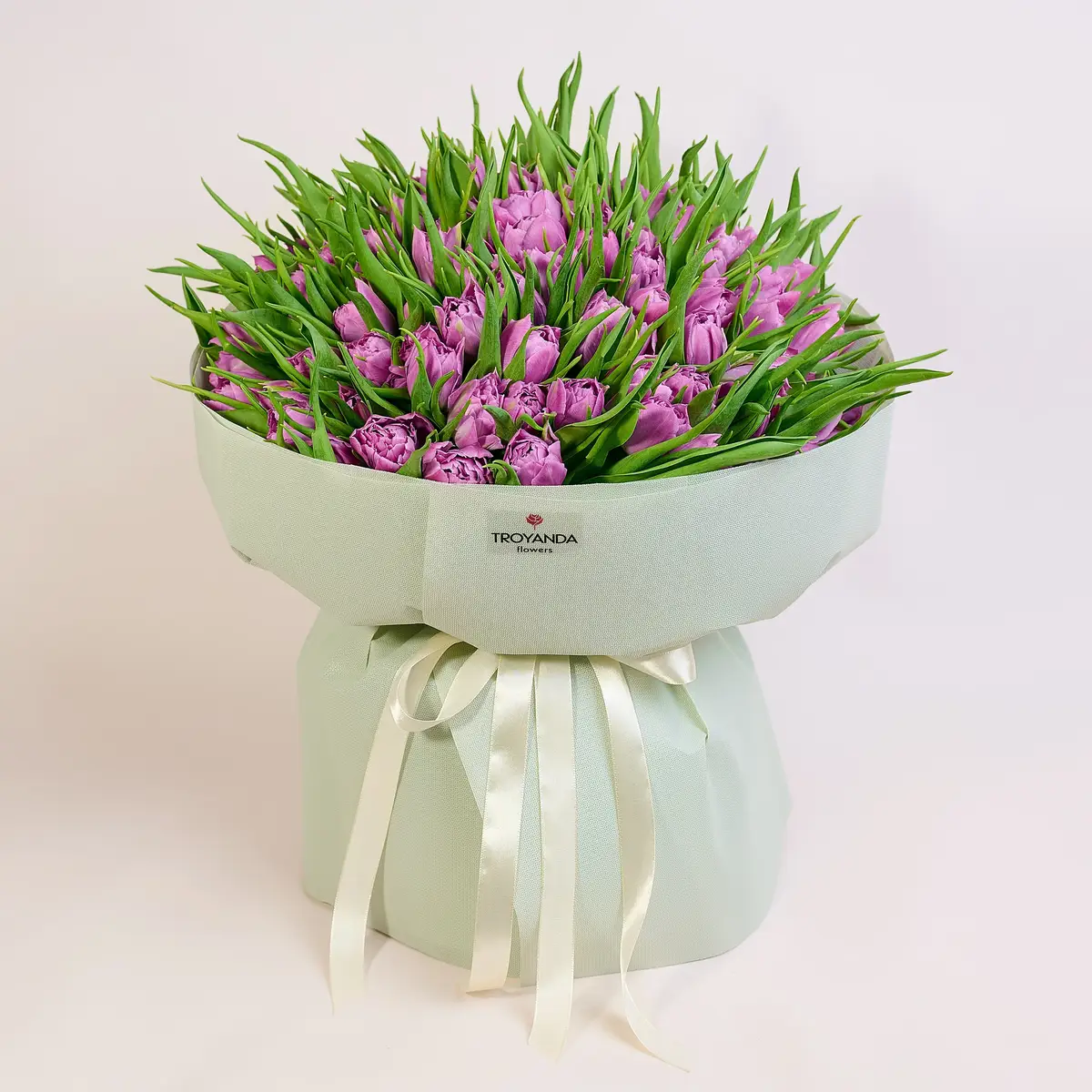 Букет 101 Лавандовый пионовидный тюльпан купить