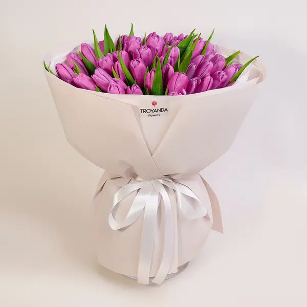 Букет 51 Фиолетовый тюльпан купить