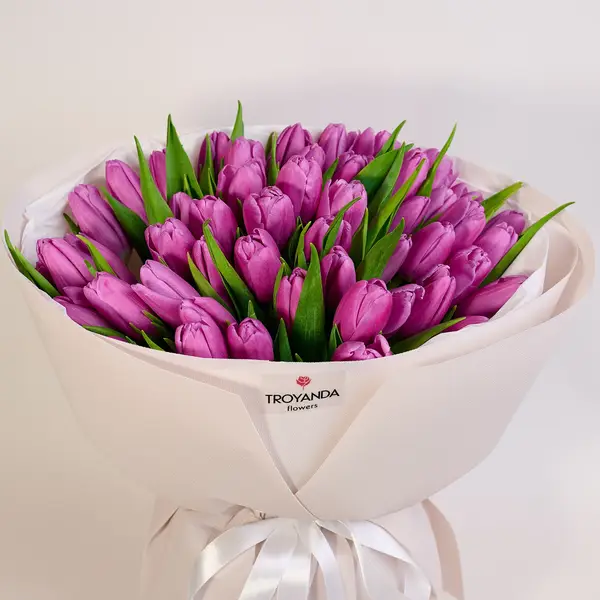 Букет 51 Фиолетовый тюльпан купить