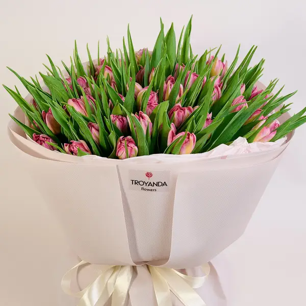 Букет 51 Розовый пионовидный тюльпан купить