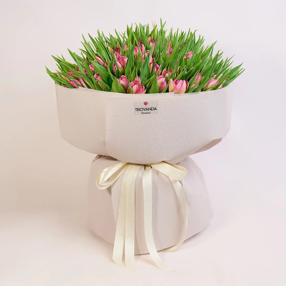 Букет 101 Розовый пионовидный тюльпан купить