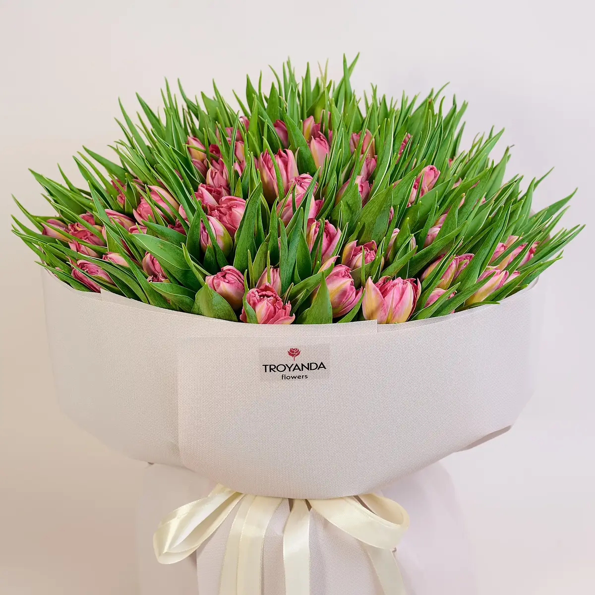 Букет 101 Розовый пионовидный тюльпан купить недорого в Украине, фото 2